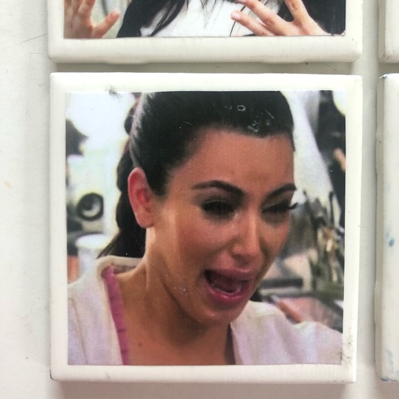 Vintage 2012 Kim Kardashian Cry Face Drink Coasters - Picture 3 of 10